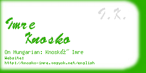 imre knosko business card